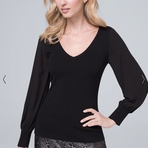 Black blouson sleeve sweater